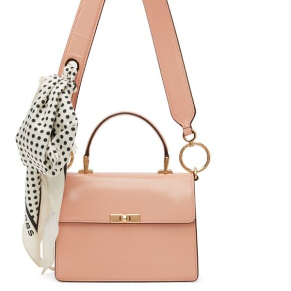New! Marc Jacobs The Downtown Satchel Bag -Pink smooth leather with bag scarf - Picture 5 of 11